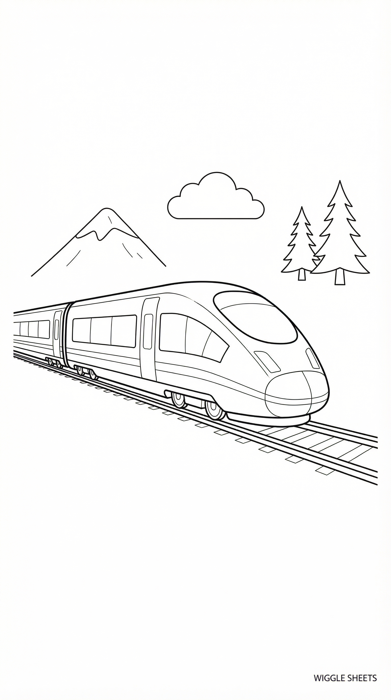 Speed Train Coloring Page